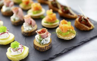 Close up view of canapes